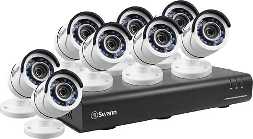 Swann - 8-Channel, 8-Camera Indoor/Outdoor DVR Surveillance System - White/Black - Angle