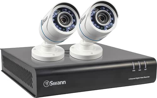 Swann - 4-Channel, 2-Camera Indoor/Outdoor High-Definition DVR Surveillance System - White/Black - Angle