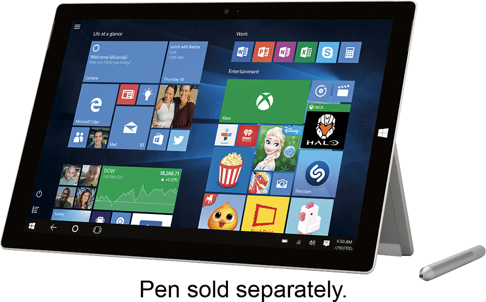 Microsoft Surface Pro 3 12" 128GB Wi-Fi Windows Tablet with Intel Core i3-4020Y / 4GB RAM (Silver)
