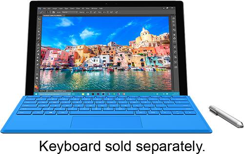 Microsoft - Surface Pro 4 - 12.3" - 128GB - Intel Core m3 - Silver - Larger Front