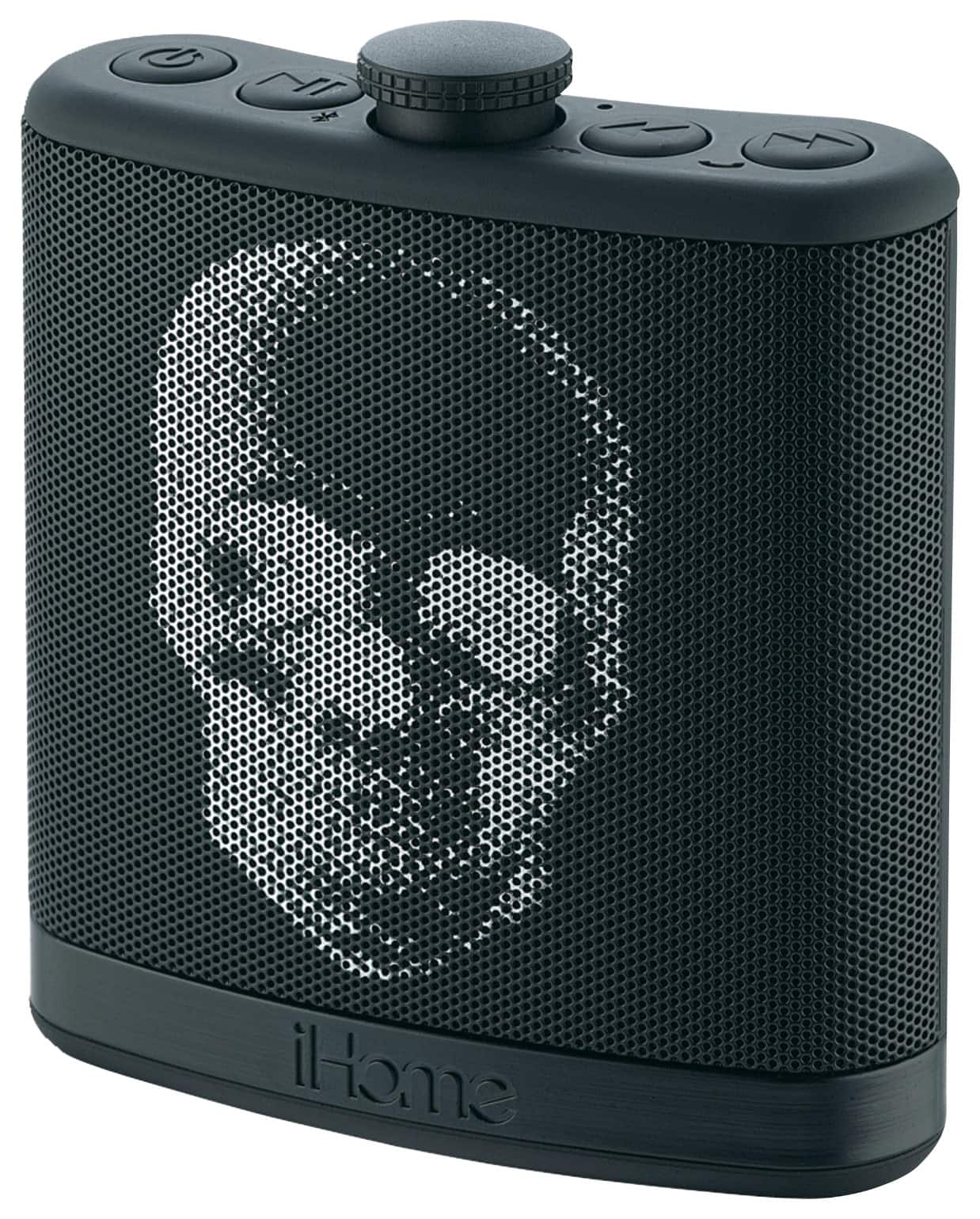 iHome - Portable Bluetooth Stereo Speaker - Black Skull - Larger Front