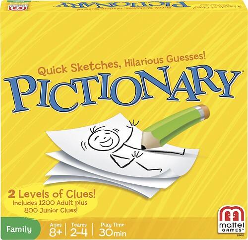 Mattel - Pictionary Board Game - Yellow - Larger Front