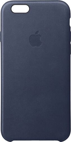 Apple - iPhone® 6s Plus Leather Case - Midnight Blue - Larger Front