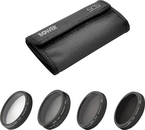 Bower - Sky Capture Series 5-Piece Filter Kit for Phantom 3 Professional and Advanced - Black - Angle