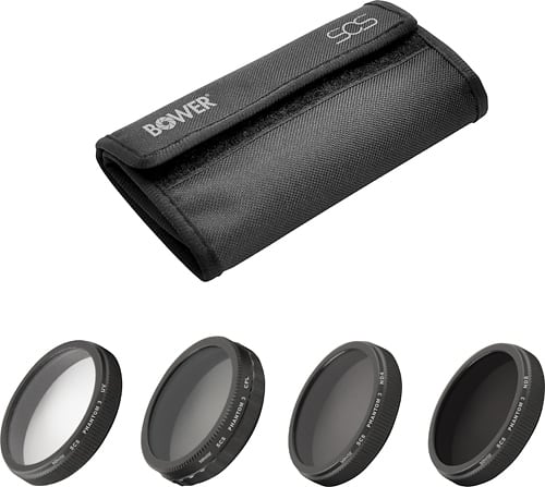 Bower - Sky Capture Series 5-Piece Filter Kit for Phantom 3 Professional and Advanced - Black - Angle