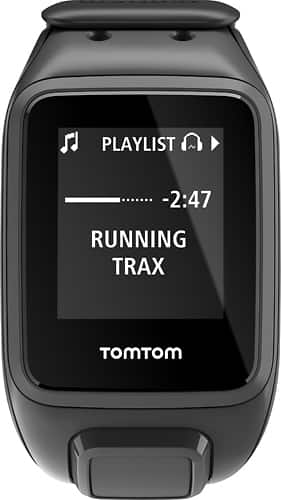 TomTom - Spark Cardio + Music Fitness Watch + Heart Rate (Large) - Black - Larger Front