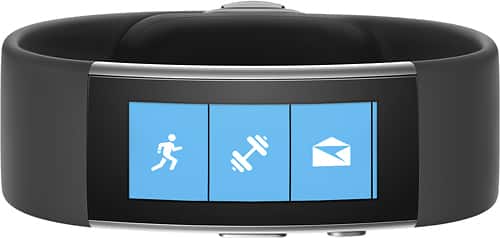 Microsoft - Microsoft Band 2 Activity Tracker + Heart Rate (Small) - Black - Larger Front