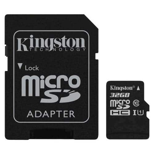 Kingston - 32GB microSDHC Class 10 Memory Card - Black - Larger Front