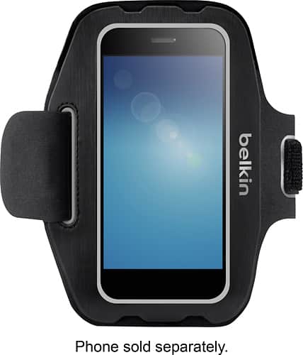 Belkin - Armband Case for Most Cell Phones (Large) - Black - Larger Front