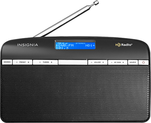 Insignia™ - HD Radio Tabletop Radio - Larger Front