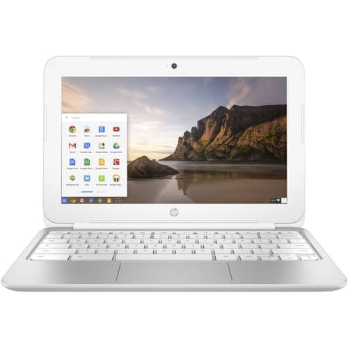 HP - 11.6" Chromebook - Intel Celeron - 2GB Memory - 16GB eMMC Flash Memory - Black - Larger Front