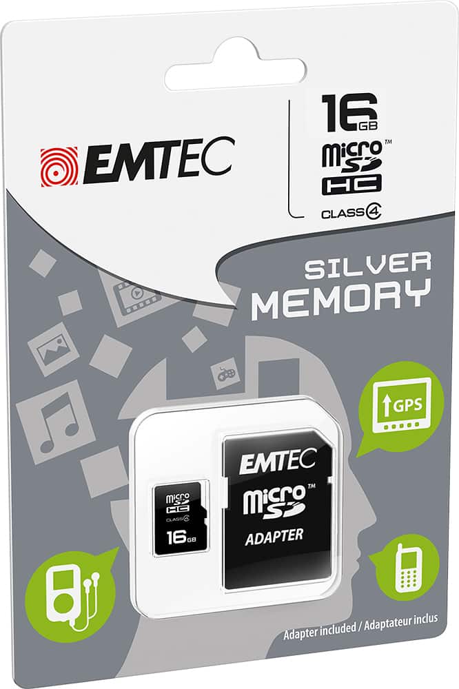 EMTEC - 16GB microSDHC Class 4 Memory Card - Black/White - AlternateView11 Zoom