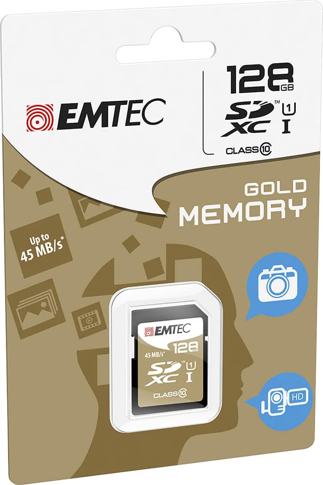 EMTEC - 128GB SDXC Class 10 Memory Card - Black/Gold - AlternateView11 Zoom