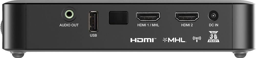 Vivitek - Qumi Q6 LED Pocket Projector - Gray/Silver/Black - Back Zoom