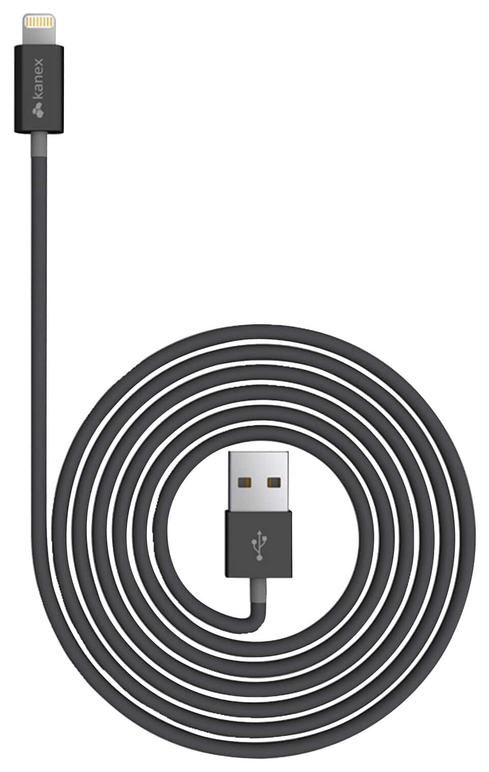 Kanex - 4' Lightning-to-USB Charge-and-Sync Cable - Black - Larger Front