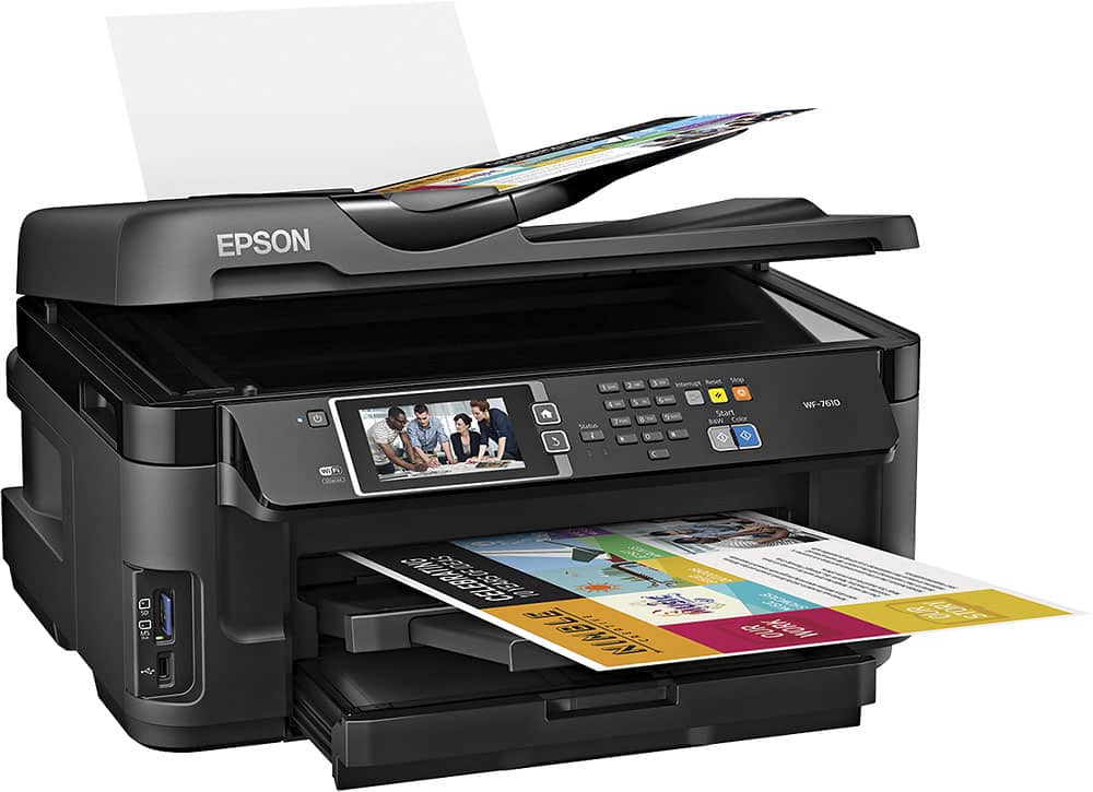 Epson - WorkForce WF-7610 Network-Ready Wide-Format Wireless All-In-One Printer - Black - Angle Zoom