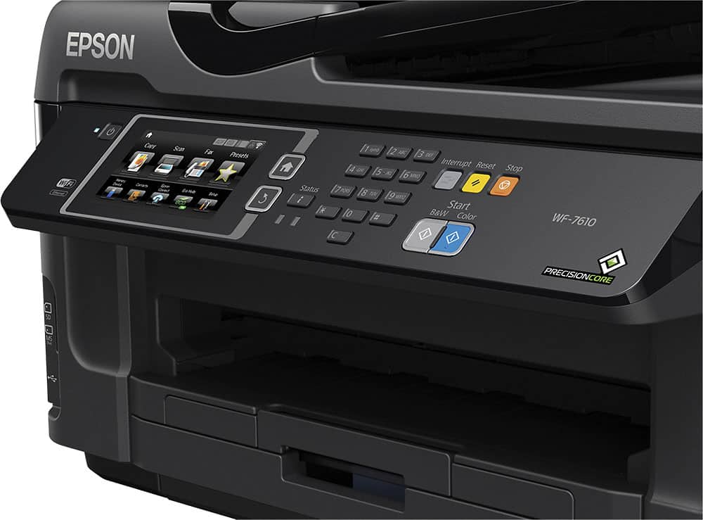 Epson - WorkForce WF-7610 Network-Ready Wide-Format Wireless All-In-One Printer - Black - AlternateView1 Zoom