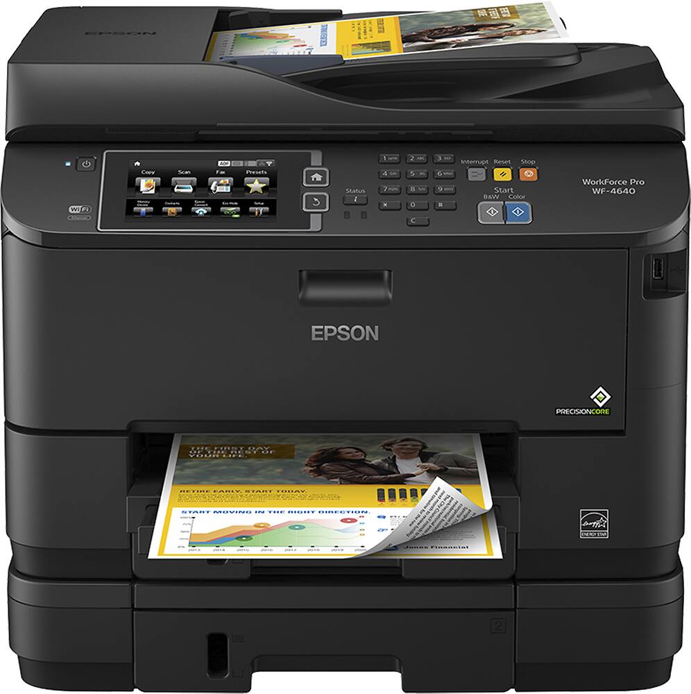Epson - WorkForce Pro WF-4640 Wireless All-In-One Printer - Black - Front Zoom