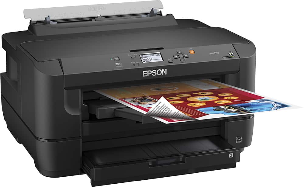 Epson - WorkForce WF-7110 Wireless Wide-Format Printer - Black - Angle Zoom