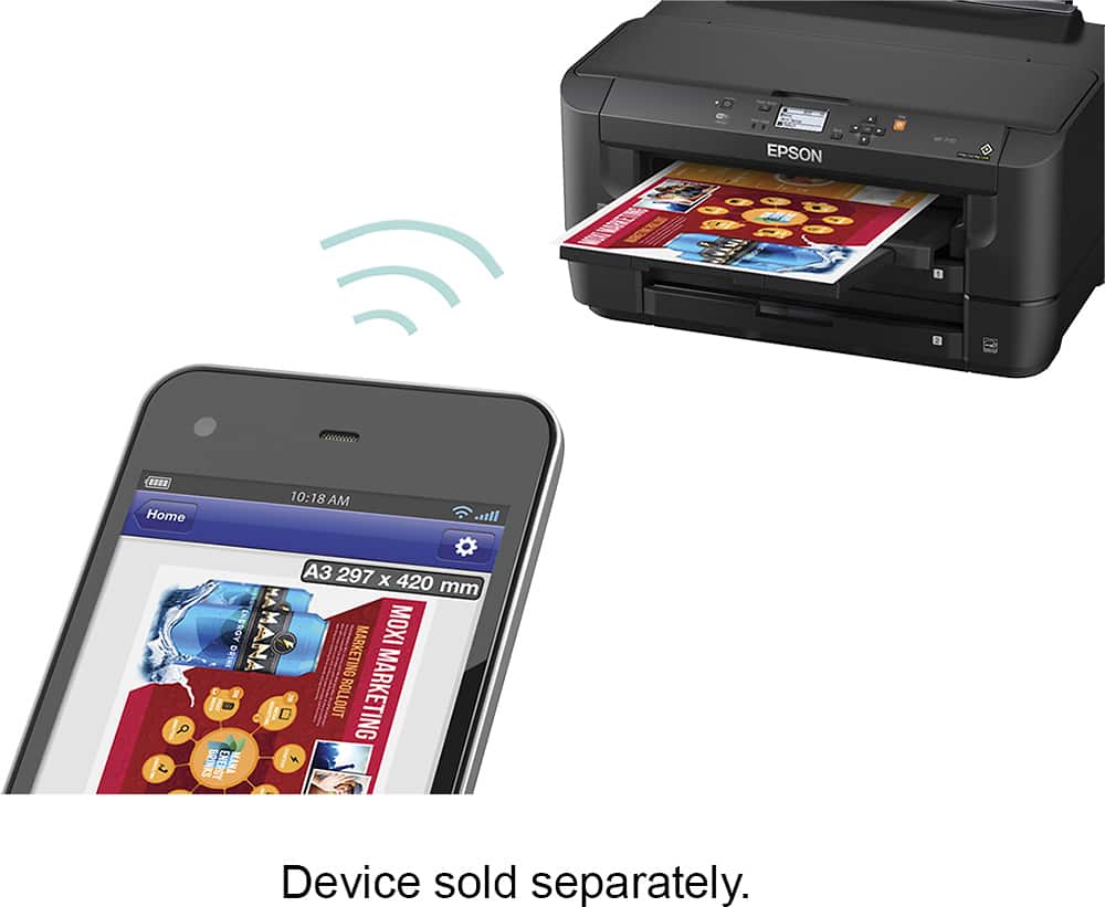 Epson - WorkForce WF-7110 Wireless Wide-Format Printer - Black - AlternateView11 Zoom