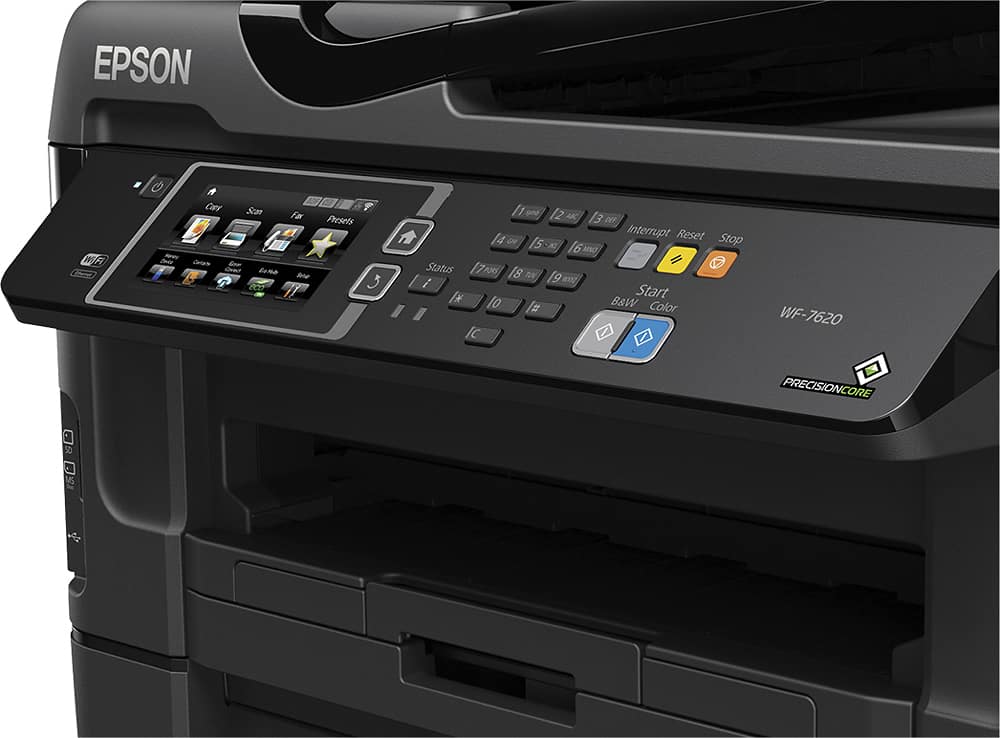 Epson - WorkForce WF-7620 Wireless Wide-Format All-In-One Printer - Black - AlternateView1 Zoom