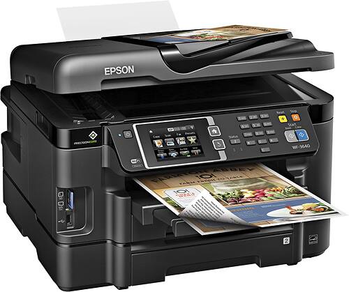 Epson - WorkForce WF-3640 Wireless All-In-One Printer - Black - Angle