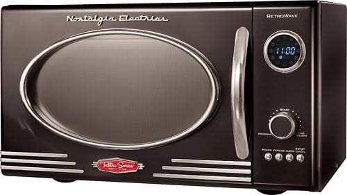 Nostalgia Electrics - Retro Series 0.9 Cu. Ft. Compact Microwave - Black - Angle