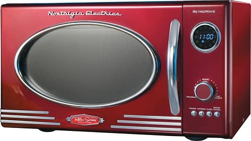 Nostalgia Electrics - Retro Series 0.9 Cu. Ft. Compact Microwave - Red - Angle