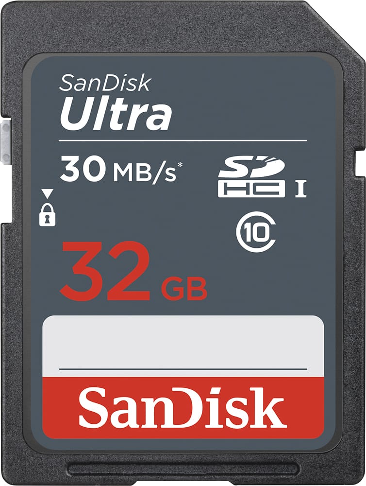 SanDisk - 32GB Ultra SDHC Class 10 USH-1 Memory Card - Black - Front Zoom