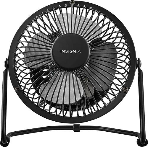Insignia™ - 4" Mini Fan - Caviar Black - Larger Front