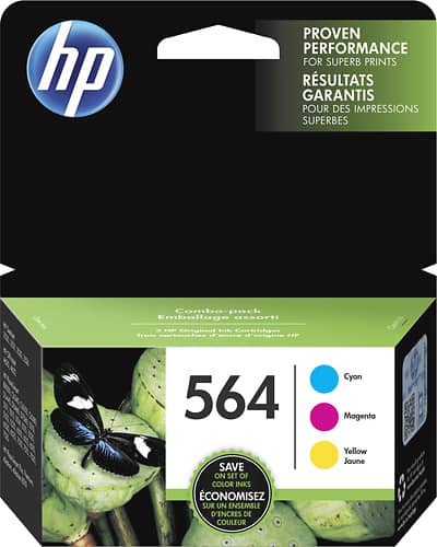 HP - 564 3-Pack Ink Cartridges - Cyan/Magenta/Yellow - Larger Front