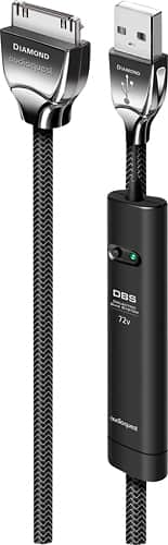 AudioQuest - Diamond 16.4' USB A-to-Apple® iPod®/iPad® Cable - Black/Gray - Angle