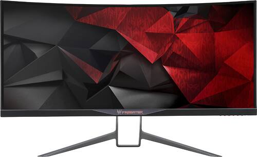 Acer - X34 G-SYNC 34" IPS LED Curved UW-QHD 21:9 Ultrawide Monitor - Black - Larger Front