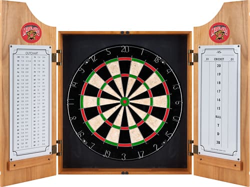 Trademark Global - Maryland Solid Pine Dart Cabinet - Brown - Larger Front