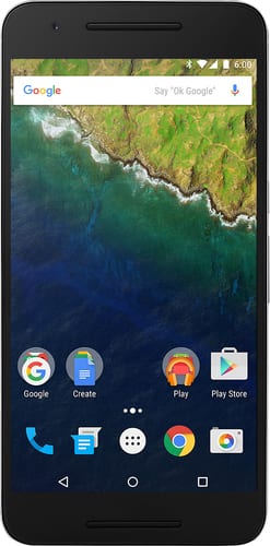 Huawei - Nexus 6P 4G with 128GB Cell Phone (Unlocked) - Aluminum - Larger Front