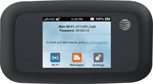 AT&T - Velocity 4G LTE Wi-Fi No-Contract Hotspot - Black - Angle