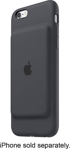 Apple - Smart Battery Case for Apple® iPhone® 6 and 6s - Charcoal Gray - Larger Front