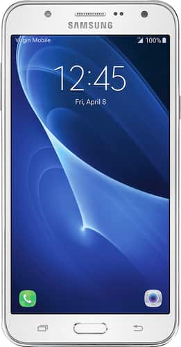 Virgin Mobile - Samsung GALAXY J7 (2016) 4G LTE with 16GB Memory Prepaid Cell Phone - White - Larger Front