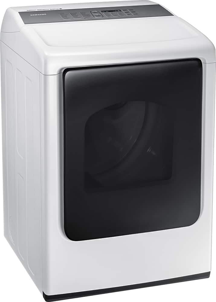 Samsung - 7.4 Cu. Ft. 12-Cycle Gas Dryer with Steam - Neat white - Angle Zoom