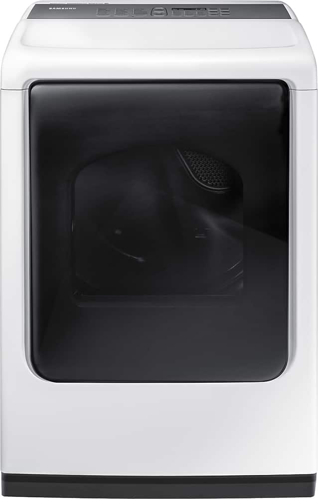 Samsung - 7.4 Cu. Ft. 12-Cycle Gas Dryer with Steam - Neat white - Front Zoom