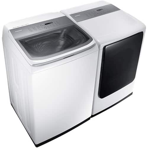 Samsung - 7.4 Cu. Ft. 12-Cycle Gas Dryer with Steam - Neat white - Alternate View 2