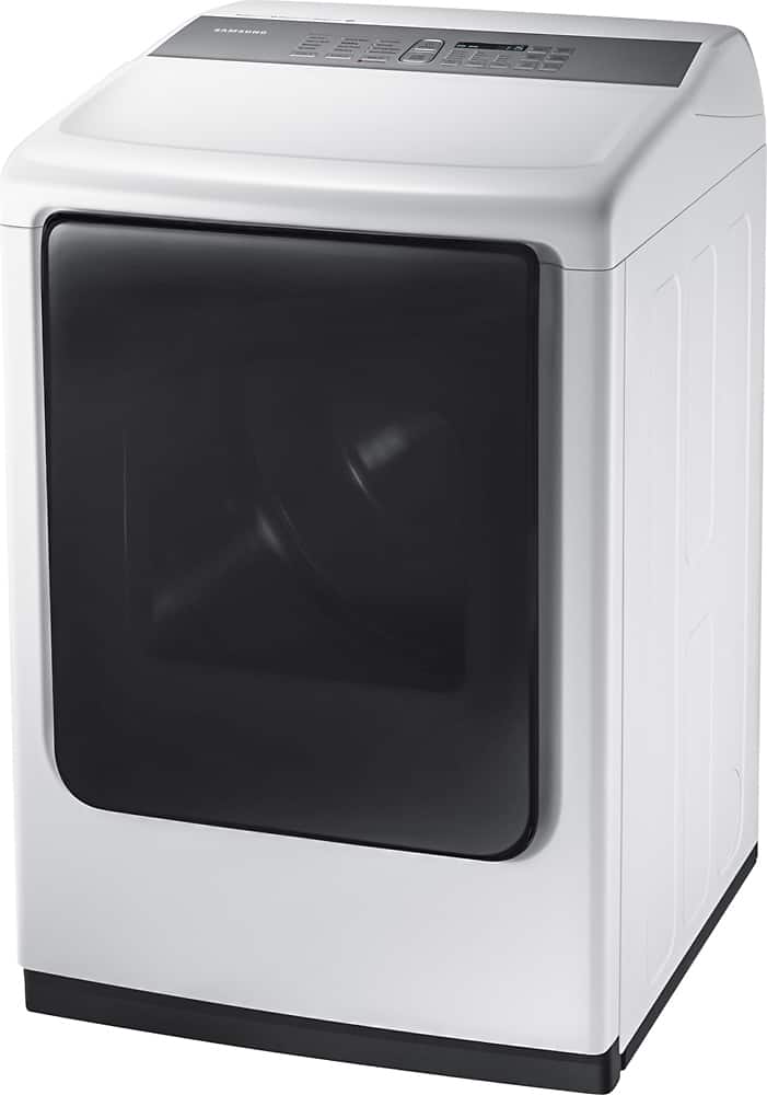 Samsung - 7.4 Cu. Ft. 12-Cycle Gas Dryer with Steam - Neat white - Left Zoom