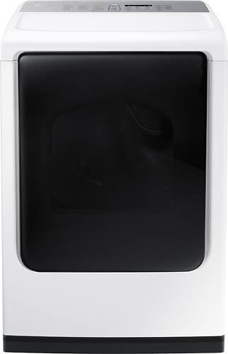 Samsung - 7.4 cu. ft. 12-Cycle Electric Dryer with Steam - White - Larger Front