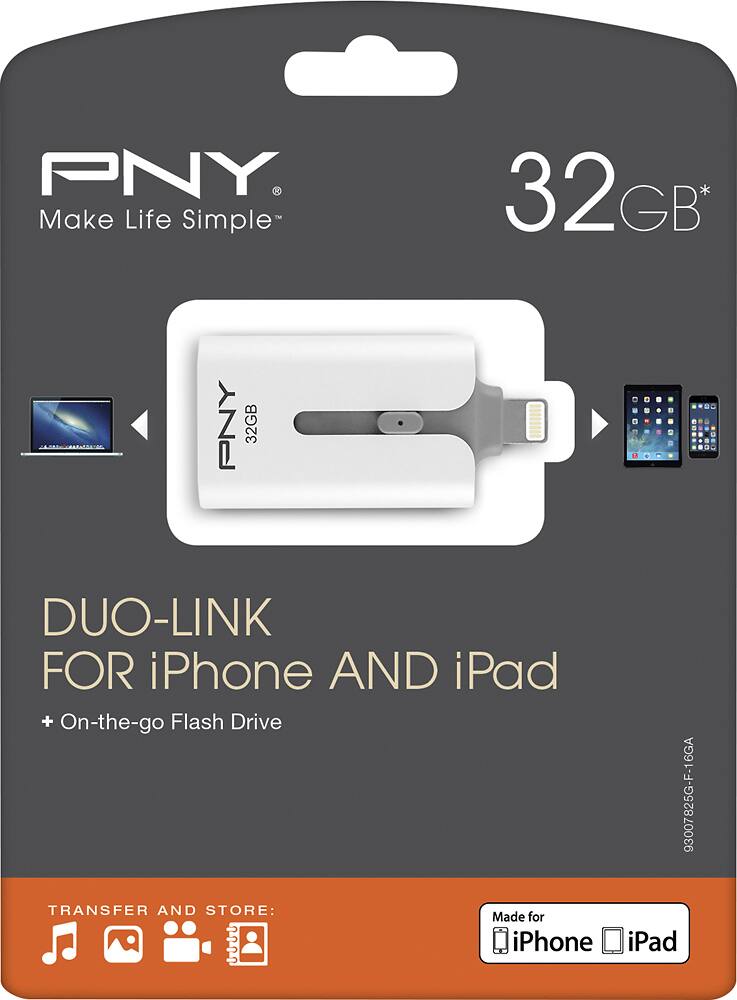 PNY - DUO-LINK On-the-Go 32GB USB Flash Drive - AlternateView11 Zoom