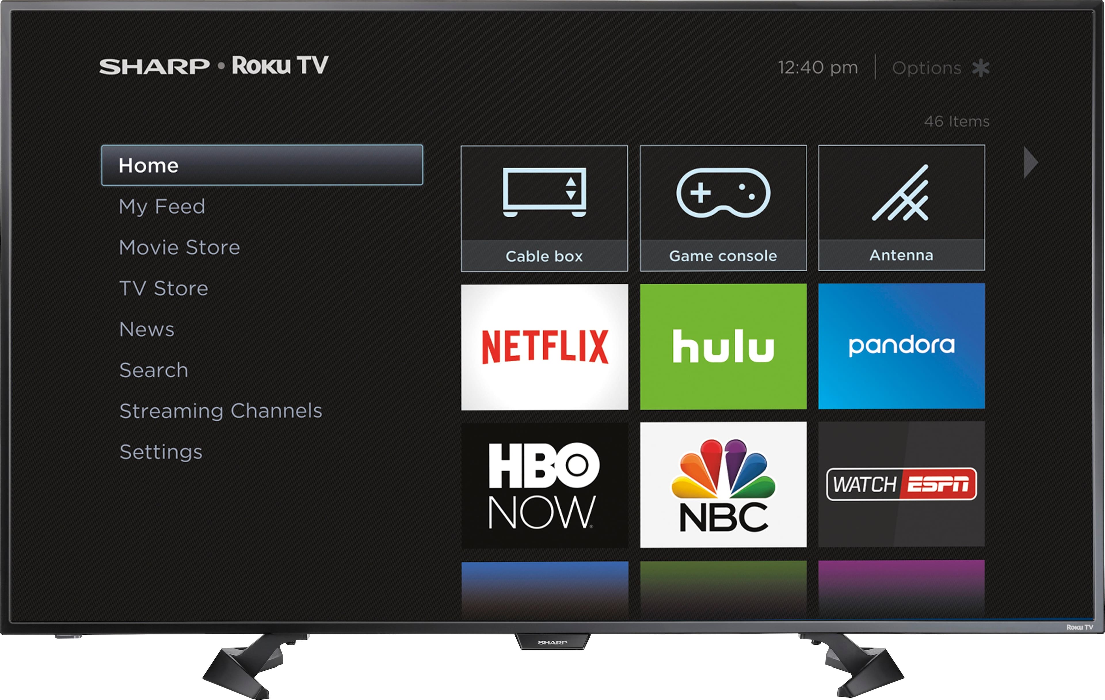 Sharp - 50" Class (49.5" Diag.) - LED - 1080p - Smart - HDTV Roku TV - Black - Front Zoom