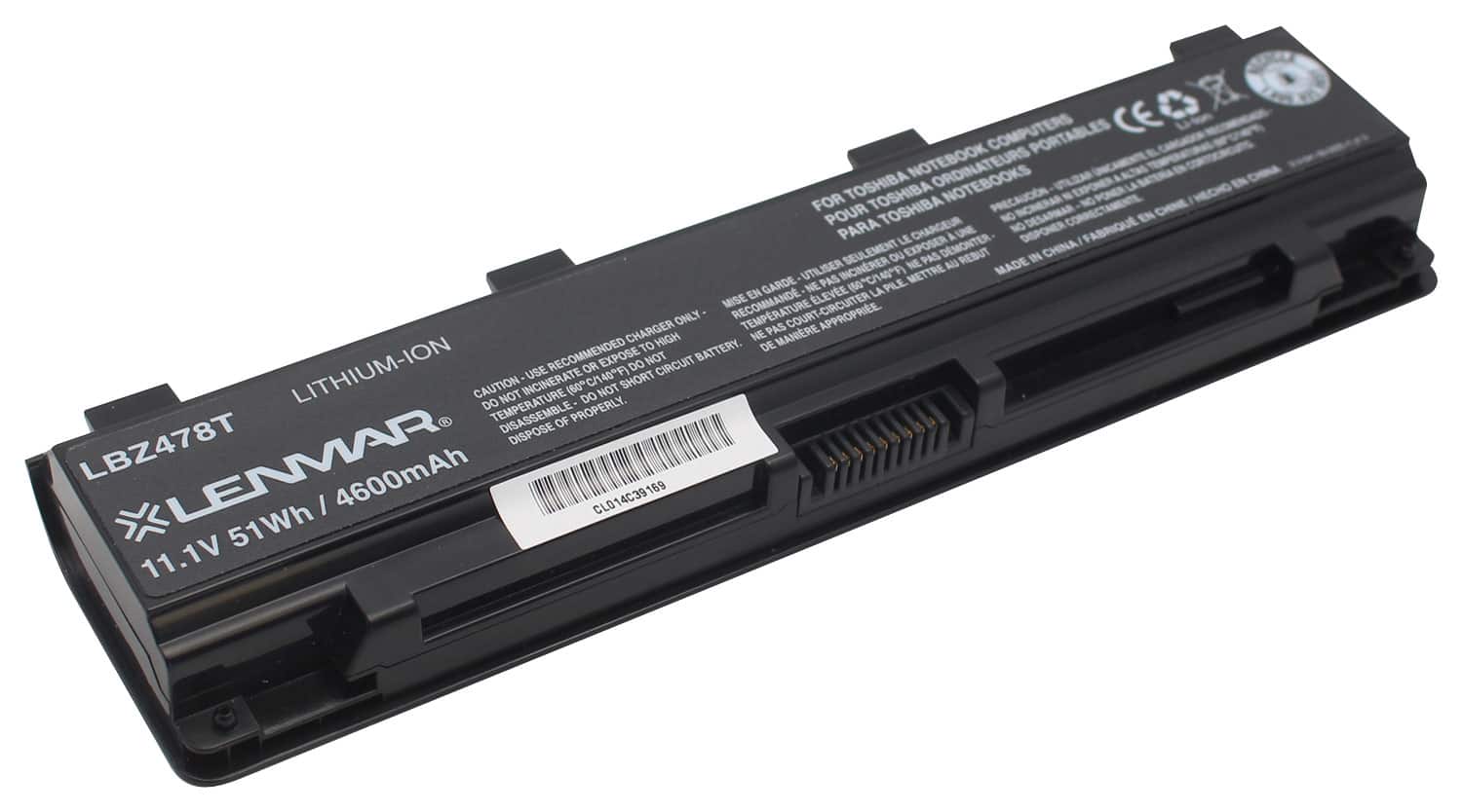 Lenmar - Lithium-Ion Battery for Select Toshiba Satellite Laptops - Black - Larger Front