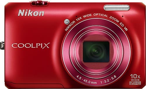 Nikon - Coolpix 16 Megapixel Compact Camera - Red - Larger Front