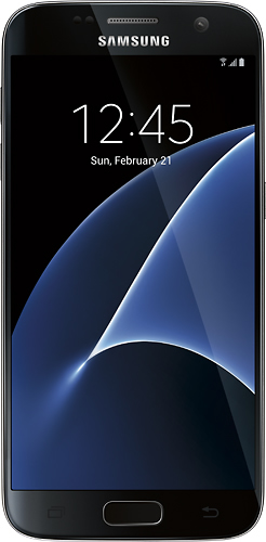 Samsung - Galaxy S7 32GB - Black Onyx (Verizon) - Larger Front