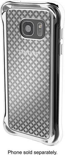 Ballistic - Tungsten Ultra Slim Hard Shell for Samsung Galaxy S7 - Clear / Silver Pattern - Larger Front