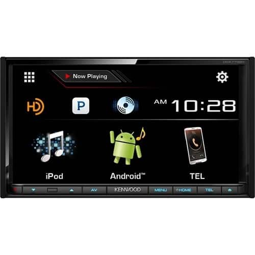 Kenwood - 6.95" - CD/DVD - Built-In Bluetooth - Apple® iPod® - In-Dash Receiver - Black - Larger Front